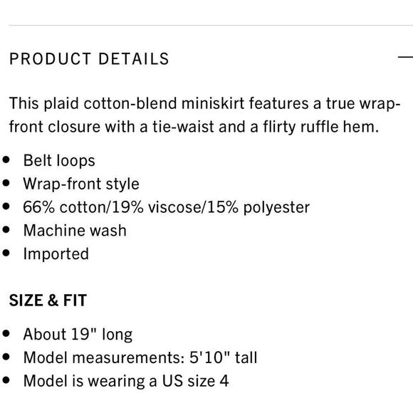 Veronica Beard Memphis Ruffle Mini Skirt Plaid White Multi Size 8 - Picture 11 of 13